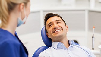 Man smiling after visiting emergency dentist in Mount Pleasant