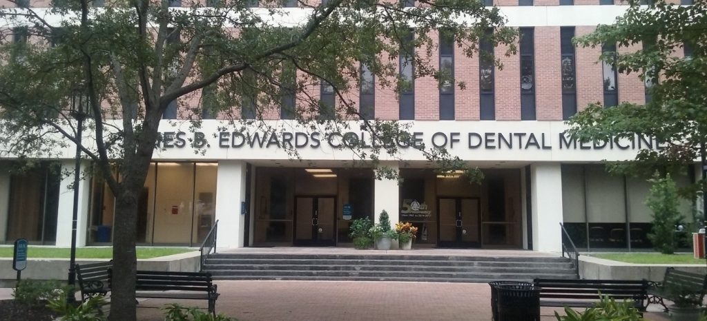 Outside view of dental school building